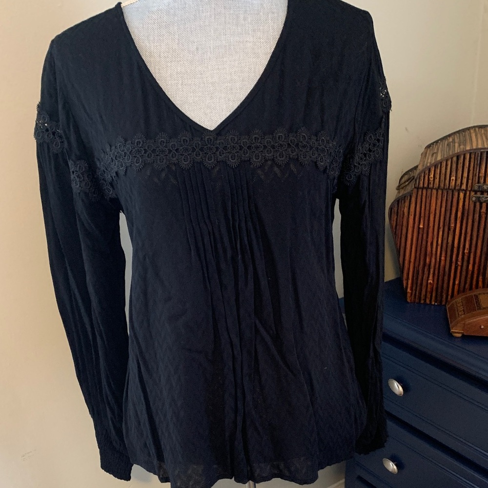 Black Peasant Blouse